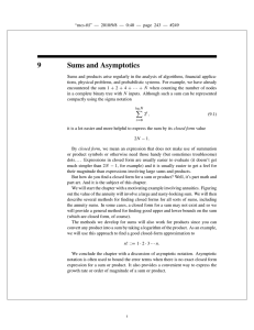 9 Sums and Asymptotics