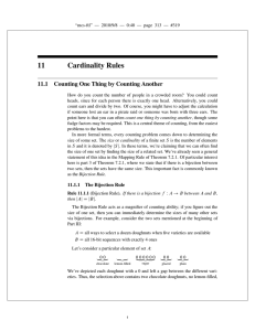 11 Cardinality Rules 11.1 Counting One Thing by Counting Another