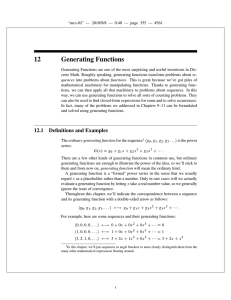 12 Generating Functions