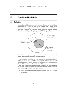 15 Conditional Probability 15.1 Definition