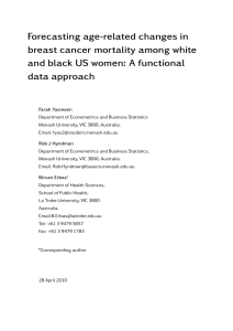 Forecasting age-related changes in breast cancer mortality among white