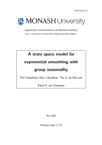 A state space model for exponential smoothing with group seasonality