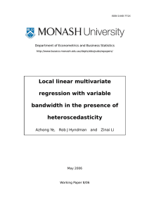 Local linear multivariate regression with variable bandwidth in the presence of heteroscedasticity