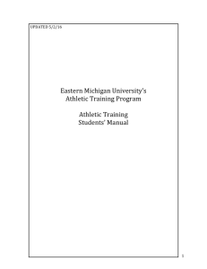 Eastern	Michigan	University’s Athletic	Training	Program Athletic	Training