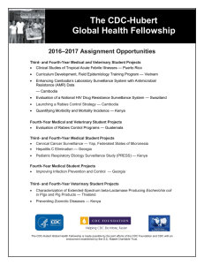 The CDC-Hubert Global Health Fellowship  –2017 Assignment Opportunities