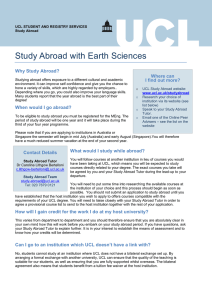 Study Abroad with Earth Sciences Why Study Abroad? Where can