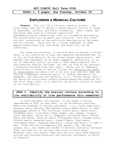 Exploring a Musical Culture MIT 21M030 Fall Term 2006 E