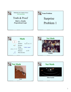 Surprise Problem 1 Truth &amp; Proof Math