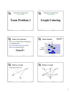 Team Problem 1 Graph Coloring Airline Gate Allocation Airline Schedule