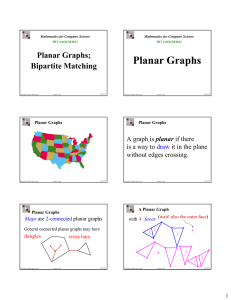 Planar Graphs Planar Graphs; Bipartite Matching planar