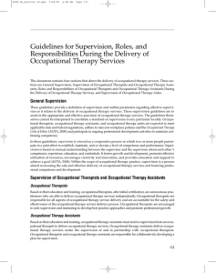 Guidelines for Supervision, Roles, and Responsibilities During the Delivery of