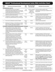 NBCOT Professional Development Units (PDU) Activities Chart ®
