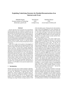 Exploiting Underlying Structure for Detailed Reconstruction of an Internet-scale Event Abhishek Kumar