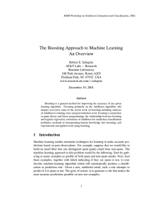 The Boosting Approach to Machine Learning An Overview