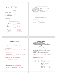 LECTURE 9 Continuous r.v.’s and pdf’s • Readings: Sections 3.4-3.5 Outline
