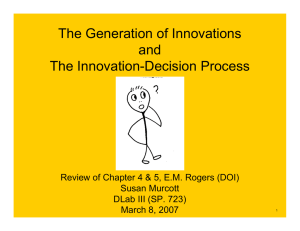 The Generation of Innovations and The Innovation-Decision Process