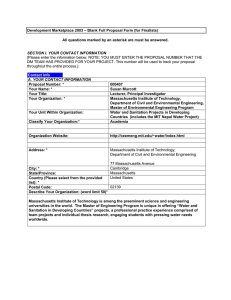Development Marketplace 2003 – Blank Full Proposal Form (for Finalists)