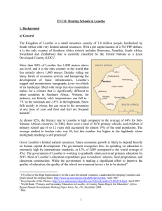 EVCO: Heating Schools in Lesotho 1. Background a) General