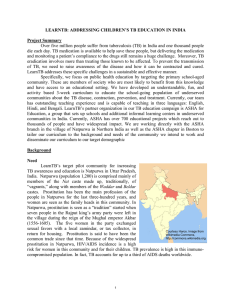 LEARNTB: ADDRESSING CHILDREN’S TB EDUCATION IN INDIA Project Summary