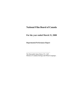 National Film Board of Canada Departmental Performance Report
