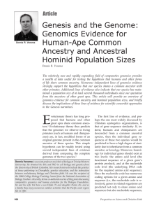 Genesis and the Genome: Genomics Evidence for Human-Ape Common Ancestry and Ancestral
