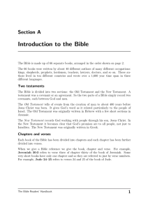 Introduction to the Bible Section A