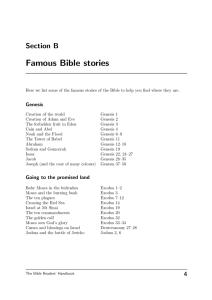 Famous Bible stories Section B Genesis