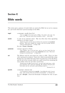 Bible words Section E