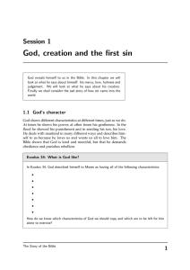 God, creation and the first sin Session 1