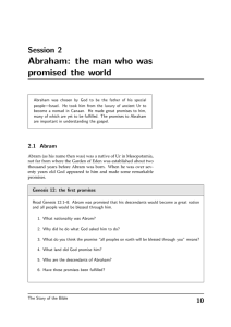 Abraham: the man who was promised the world Session 2