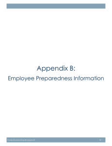 Appendix B: Employee Preparedness Information B-1 Florida Business Disaster Supply Kit