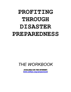 PROFITING THROUGH DISASTER PREPAREDNESS