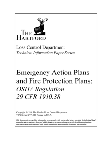 Emergency Action Plans and Fire Protection Plans: OSHA Regulation 29 CFR 1910.38