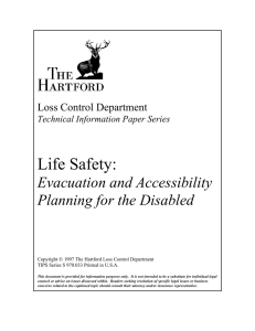 Life Safety: Evacuation and Accessibility Planning for the Disabled Loss Control Department