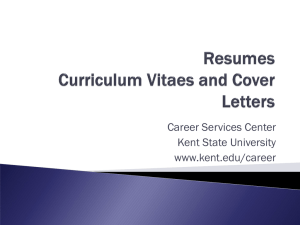 Career Services Center Kent State University www.kent.edu/career