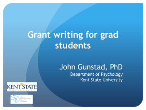 Grant writing for grad students  John Gunstad, PhD