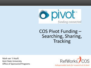 COS Pivot Funding – Searching, Sharing, Tracking