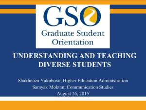 UNDERSTANDING AND TEACHING DIVERSE STUDENTS