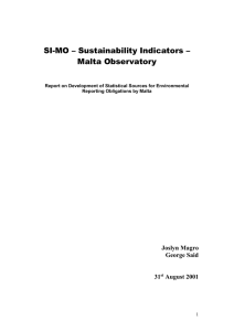 SI-MO – Sustainability Indicators – Malta Observatory Joslyn Magro George Said