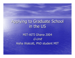 Applying to Graduate School in the US G -