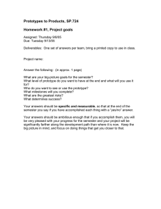 Prototypes to Products, SP.724  Homework #1, Project goals