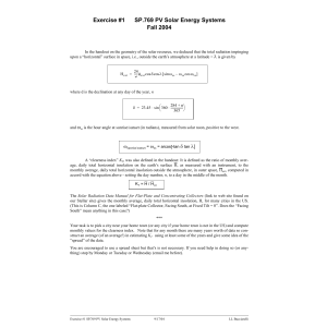 Exercise #1 SP.769 PV Solar Energy Systems Fall 2004 λ