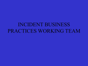 INCIDENT BUSINESS PRACTICES WORKING TEAM