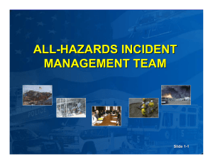 ALL - HAZARDS INCIDENT MANAGEMENT TEAM