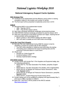 National Logistics Workshop 2010  National Interagency Support Cache Updates