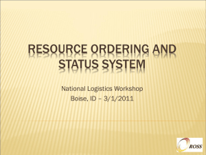 RESOURCE ORDERING AND STATUS SYSTEM National Logistics Workshop Boise, ID – 3/1/2011