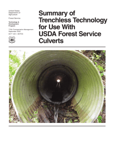 Summary of Trenchless Technology for Use With USDA Forest Service