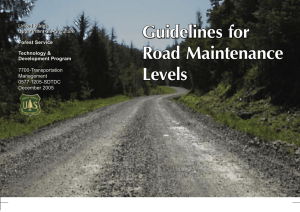 Guidelines for Road Maintenance Levels United States
