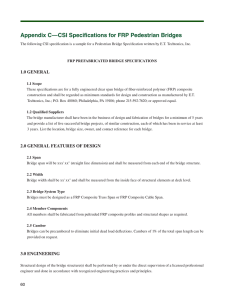 Appendix C—CSI Specifications for FRP Pedestrian Bridges