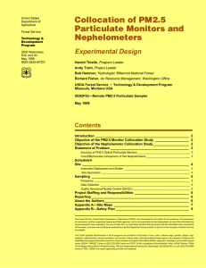 Collocation of PM2.5 Particulate Monitors and Nephelometers Experimental Design